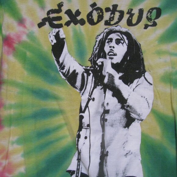 1977 BOB MARLEY EUROPEAN TOUR EXODUS T SHIRT MENS MEDIUM DATES LOCATIONS TIE DYE - Picture 6 of 9